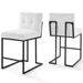 Privy Black Stainless Steel Upholstered Fabric Counter Stool Set of 2 - Black White - MOD6782