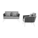 Stance 2 Piece Outdoor Patio Aluminum Sectional Sofa Set B - White Gray - MOD6835