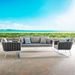 Stance 3 Piece Outdoor Patio Aluminum Sectional Sofa Set B - White Gray - MOD6839