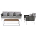 Stance 3 Piece Outdoor Patio Aluminum Sectional Sofa Set C - White Gray - MOD6840