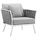 Stance 3 Piece Outdoor Patio Aluminum Sectional Sofa Set C - White Gray - MOD6840