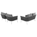 Stance 3 Piece Outdoor Patio Aluminum Sectional Sofa Set D - White Gray - MOD6841
