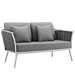 Stance 3 Piece Outdoor Patio Aluminum Sectional Sofa Set D - White Gray - MOD6841