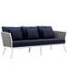 Stance 3 Piece Outdoor Patio Aluminum Sectional Sofa Set C - White Navy - MOD6845