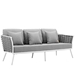 Stance 4 Piece Outdoor Patio Aluminum Sectional Sofa Set A - White Gray - MOD6848