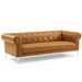 Idyll Tufted Upholstered Leather Sofa and Armchair Set - Tan - MOD6863