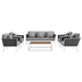 Stance 6 Piece Outdoor Patio Aluminum Sectional Sofa Set B - White Gray - MOD6867