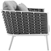 Stance 6 Piece Outdoor Patio Aluminum Sectional Sofa Set C - White Gray - MOD6872