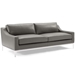 Harness Stainless Steel Base Leather Sofa & Armchair Set - Gray - MOD6874
