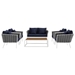 Stance 6 Piece Outdoor Patio Aluminum Sectional Sofa Set C - White Navy - MOD6877