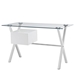 Stasis Glass Top Office Desk - White Style A - MOD6880