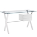 Stasis Glass Top Office Desk - White Style B - MOD6881