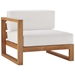 Upland Outdoor Patio Teak Wood 4-Piece Furniture Set - Natural White - MOD6922