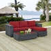 Summon 3 Piece Outdoor Patio Sunbrella® Sectional Set A - Canvas Red - MOD6947