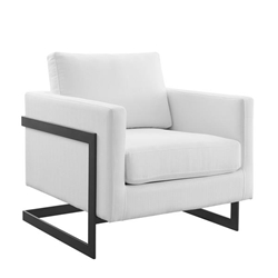 Posse Upholstered Fabric Accent Chair - Black White 
