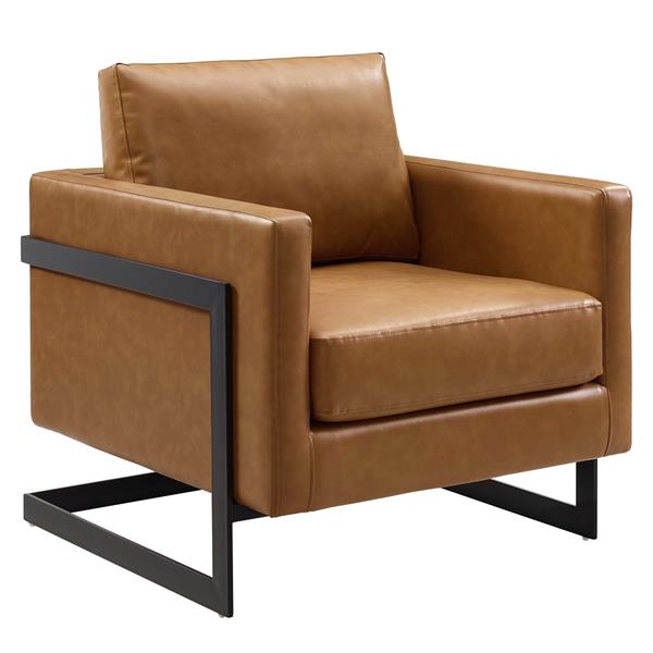 Posse Vegan Leather Accent Chair - Black Tan 