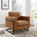 Posse Vegan Leather Accent Chair - Black Tan - MOD7084