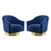 Buoyant Swivel Chair Performance Velvet Set of 2 - Navy - MOD7119