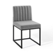 Carriage Dining Chair Upholstered Fabric Set of 2 - Black Light Gray - MOD7178