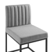 Carriage Dining Chair Upholstered Fabric Set of 2 - Black Light Gray - MOD7178