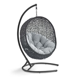 Encase Swing Outdoor Patio Lounge Chair - Gray 