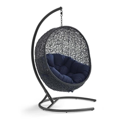 Encase Swing Outdoor Patio Lounge Chair - Navy 