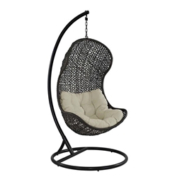 Parlay Swing Outdoor Patio Fabric Lounge Chair - Espresso Beige 