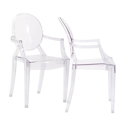 Casper Dining Armchairs Set of 2 - Clear 