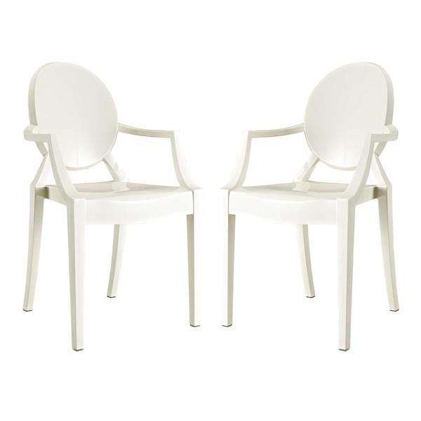 Casper Dining Armchairs Set of 2 - White 