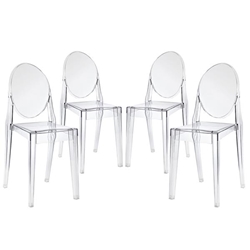 Casper Dining Chairs Set of 4 - Clear 