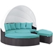 Quest Canopy Outdoor Patio Daybed - Espresso Turquoise - MOD7374