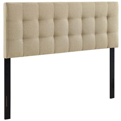 Lily Queen Upholstered Fabric Headboard - Beige 