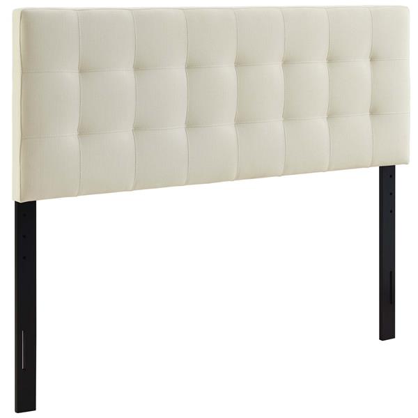 Lily Queen Upholstered Fabric Headboard - Ivory 