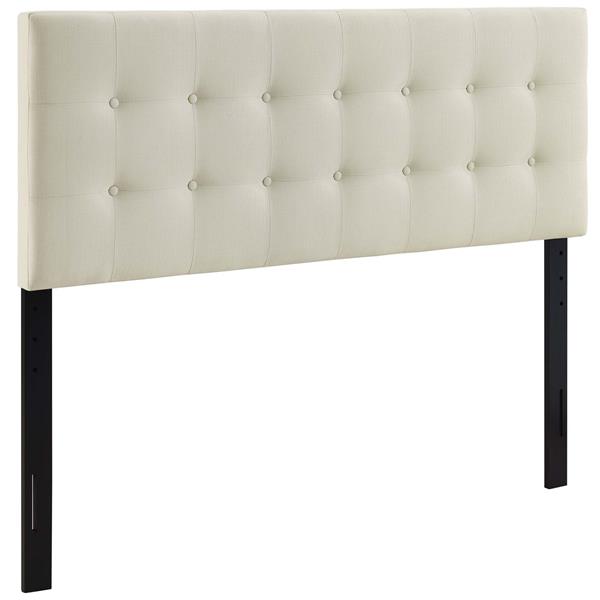 Emily Queen Upholstered Fabric Headboard - Ivory 