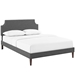 Corene Queen Fabric Platform Bed with Squared Tapered Legs - Gray - MOD7473