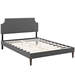 Corene Queen Fabric Platform Bed with Squared Tapered Legs - Gray - MOD7473