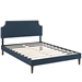 Corene King Fabric Platform Bed with Squared Tapered Legs - Azure - MOD7476