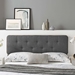 Collins Tufted King Fabric and Wood Headboard - Gray Charcoal - MOD7493