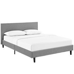 Anya Full Fabric Bed - Light Gray 