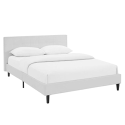 Linnea Full Faux Leather Bed - White 