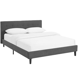 Linnea Queen Fabric Bed - Gray 