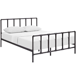 Dower Queen Stainless Steel Bed - Brown 
