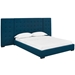 Sierra Queen Upholstered Fabric Platform Bed - Azure - MOD7863