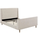 Aubree Queen Upholstered Fabric Sleigh Platform Bed - Beige - MOD7880