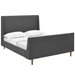 Aubree Queen Upholstered Fabric Sleigh Platform Bed - Gray - MOD7881