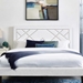 Reese Nailhead King and California King Upholstered Linen Fabric Headboard - White - MOD7908