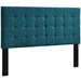 Paisley Tufted Twin Upholstered Linen Fabric Headboard - Teal - MOD7912