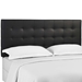 Paisley Tufted King and California King Upholstered Faux Leather Headboard - Black - MOD7944