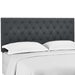 Helena Tufted Full / Queen Upholstered Linen Fabric Headboard - Gray - MOD7957