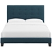 Melanie Twin Tufted Button Upholstered Fabric Platform Bed - Azure - MOD7993